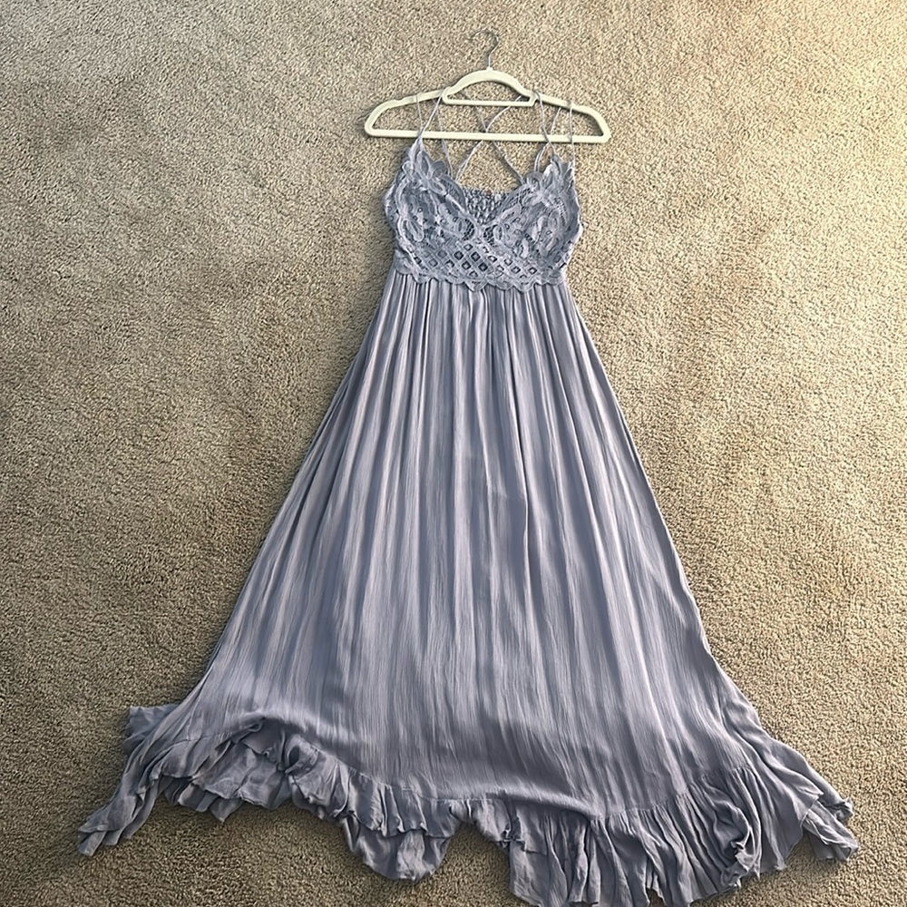 FREE PEOPLE NWOT stone blue maxi dress never worn